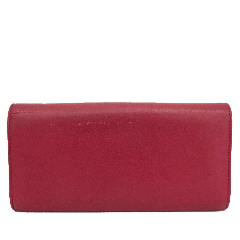 CELINE Red Leather Logo Large Flap Long Bifold Wallet - Picture 4 of 8